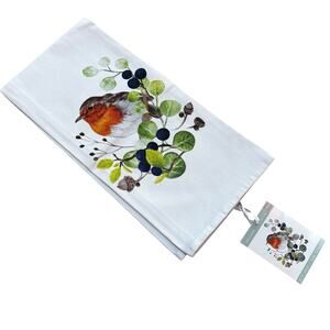 NWT Kitchen tea bar chefs towel 100% cotton colorful birds motif NEW